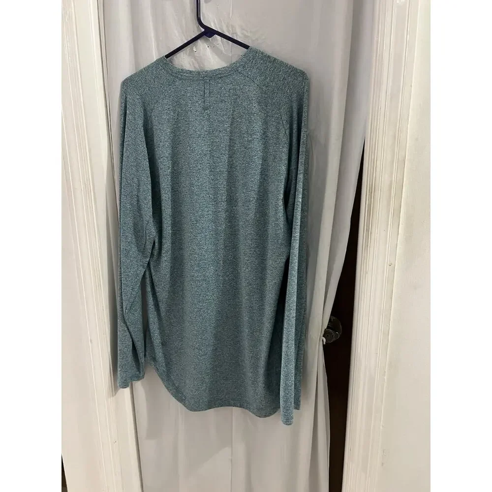 Lululemon Men’s Long Sleeve Surge Warm Tee Heathered Green Sz Xxl - Picture 2 of 5